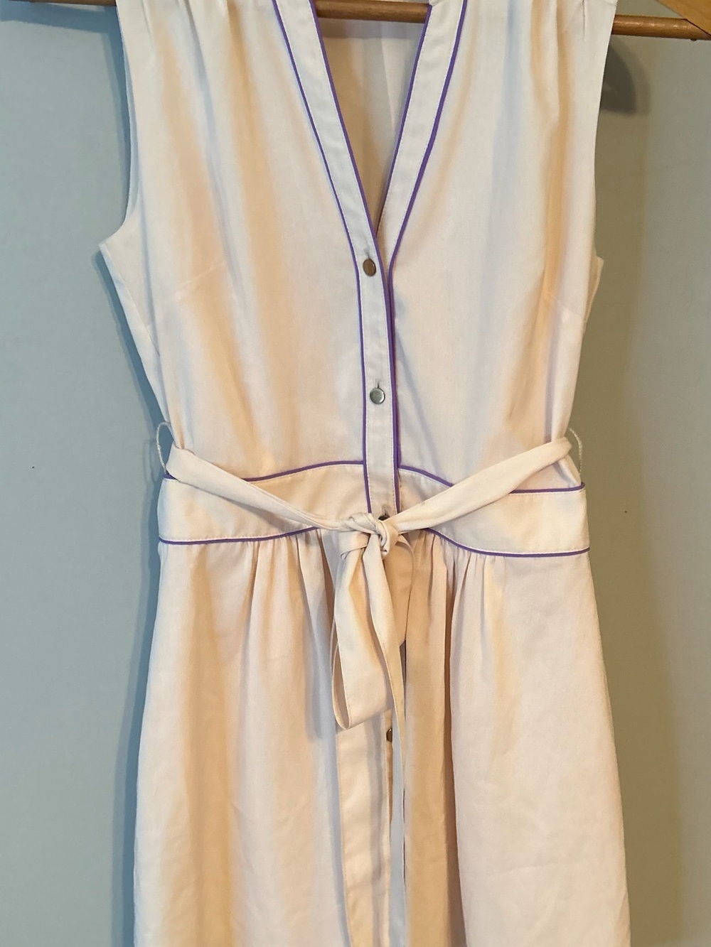 ✌️4 for $20✌️ Pink martini Shirt Dress with Contrast Piping in Light Beige - Picture 11 of 15